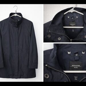 ✨ Weekend Max Mara Italy Navy Minimalist Designer Jacket | Quiet Luxury Capsule